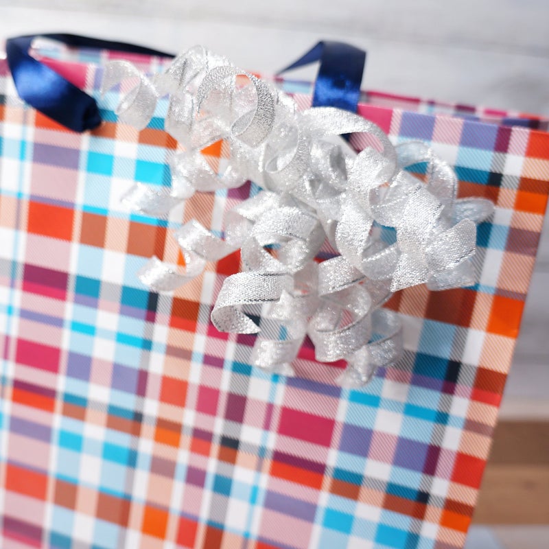 CT CRAFT LLC Silver Metallic Burst Curly Ribbon Bow 4" Wide x 6 Counts Gift Wrapping Pre-Tied Self-Adhesive Tab for Birthday Present Box Wine Bottle Baby Shower Party Christmas Hanukah - Image 4